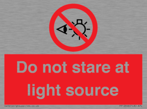 Do not stare at light source